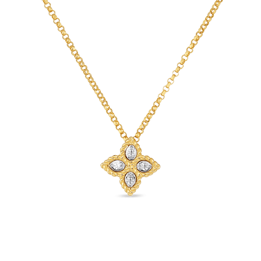 Roberto Coin Inc. Jewellery - Necklace Roberto Coin Princess Flower 0.04ct Small Diamond Pendant