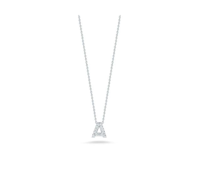 Roberto Coin Inc. Jewellery - Necklace Roberto Coin Tiny Treasures 18K White Gold Diamond Love Letter 'A' Necklace