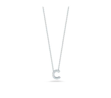 Roberto Coin Inc. Jewellery - Necklace Roberto Coin Tiny Treasures 18K White Gold Diamond Love Letter 'C' Necklace