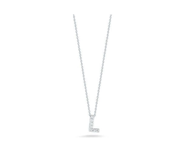 Roberto Coin Inc. Jewellery - Necklace Roberto Coin Tiny Treasures 18K White Gold Diamond Love Letter 'L' Necklace