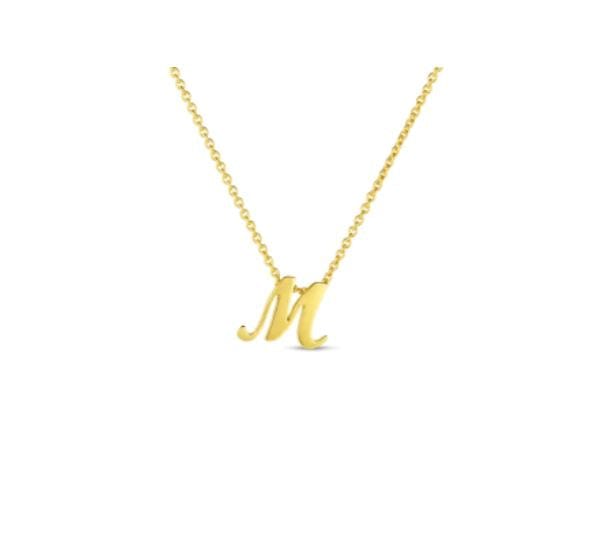 Roberto Coin Inc. Jewellery - Necklace Roberto Coin Tiny Treasures Love Letter 18K Gold 'M' Pendant