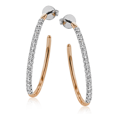 Simon G Jewellery - Earrings - Hoop Simon G 18K Rose Gold Diamond Pave Hoops