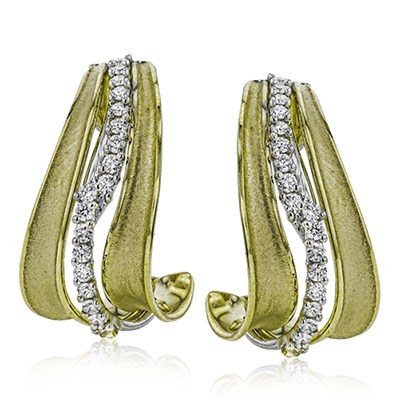 Simon G Jewellery - Earrings - Hoop Simon G 18K Two Tone Hoop Curl Earrings with Diamonds
