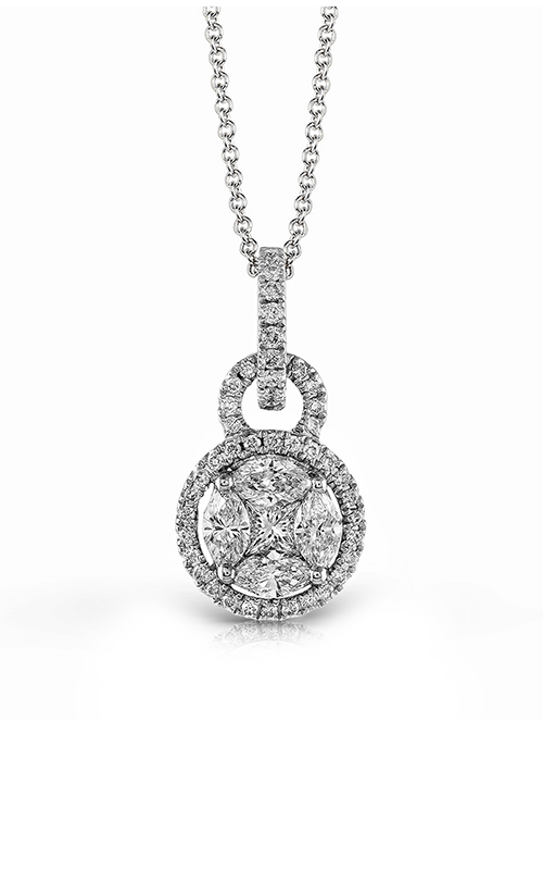 Simon G Jewellery - Necklace Simon G 18K White Gold Diamond Halo Necklace