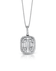 Simon G Jewellery - Necklace Simon G 18K White Gold Mosaic Cushion Halo Necklace