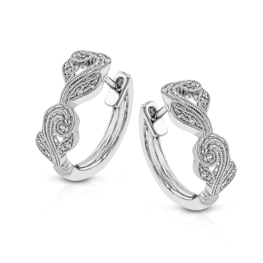 Simon G Jewellery - Earrings - Hoop Simon G White Gold and Diamond Earrings