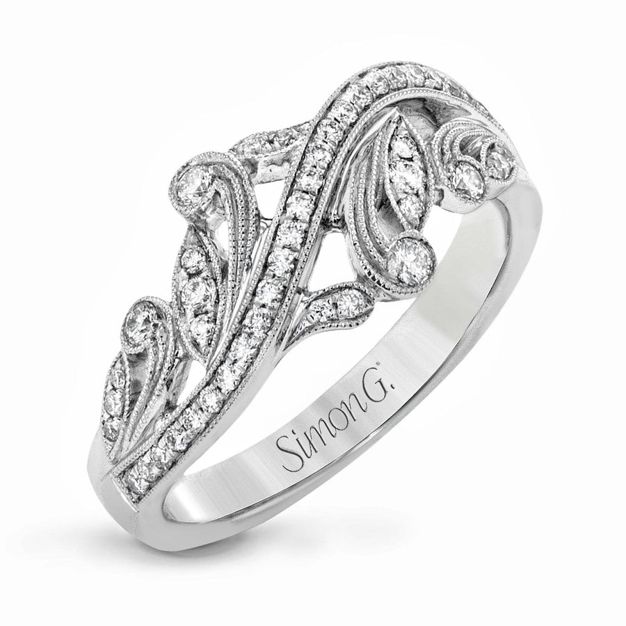 Simon G Jewellery - Rings Simon G White Gold and Diamond Sweeping Design Set Ring