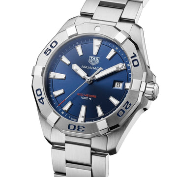 TAG Heuer Watch TAG Heuer Steel Bezel and Blue Dial 41mm Aquaracer Watch