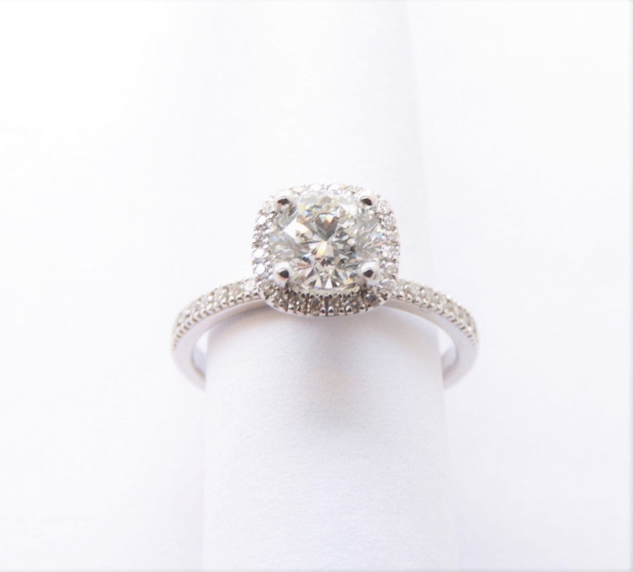 Touch of Gold Diamonds Jewellery - Engagement Ring Touch of Gold 18K White Gold 0.81ct Round Brilliant Halo Engagement Ring