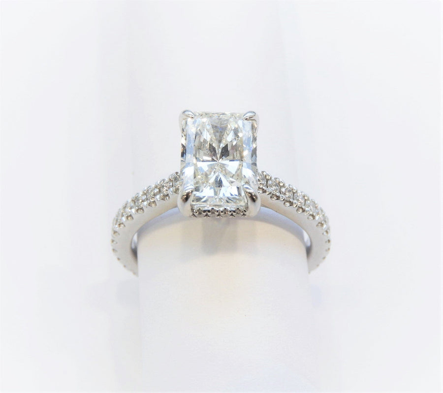 Touch of Gold Diamonds Jewellery - Engagement Ring Touch of Gold Platinum 2.14ct Radiant Cut Hidden Halo Diamond Engagement Ring